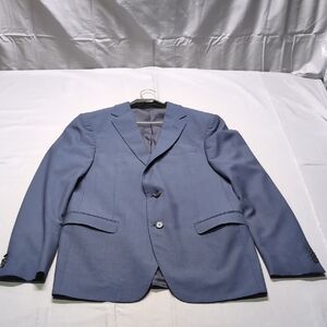 Z Zegna Blue Wool Blend 2-Button Blazer Suit Jacket Drop 8 Slim Fit 52L 42L‎